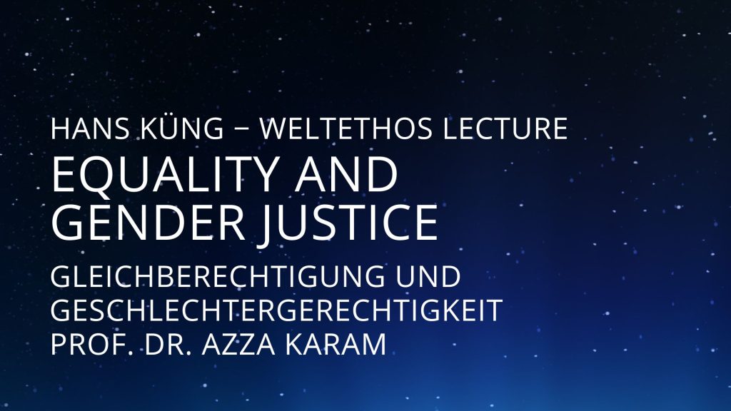 Das Plakat der Weltethos Lecture in der Schweiz